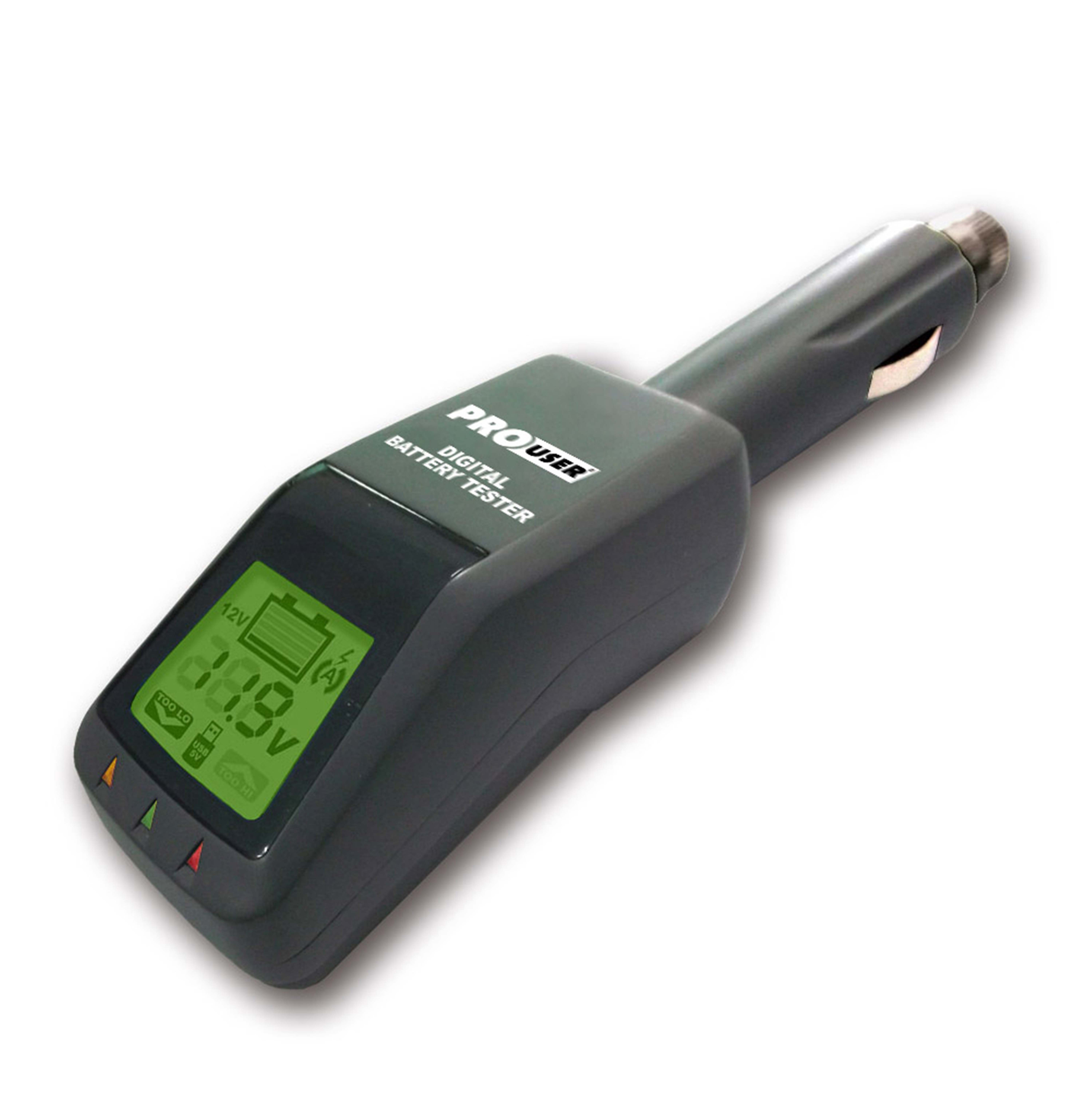 BT400 - Tester di batteria digitale LCD 12V con uscita USB da 5V